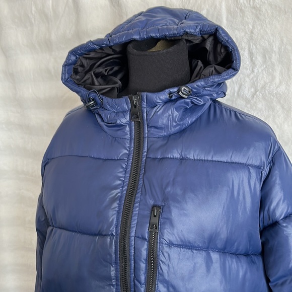 GUESS Puffer Coat Winter Jacket Men's hooded Full Zip Mens Large - Picture 3 of 16